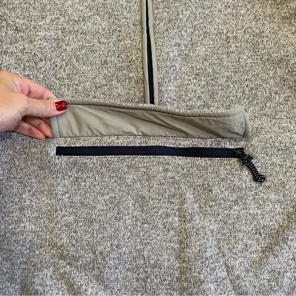 J.Crew Vintage Gray Fleece 1/4 Zip Pullover Front Pocket Size XS